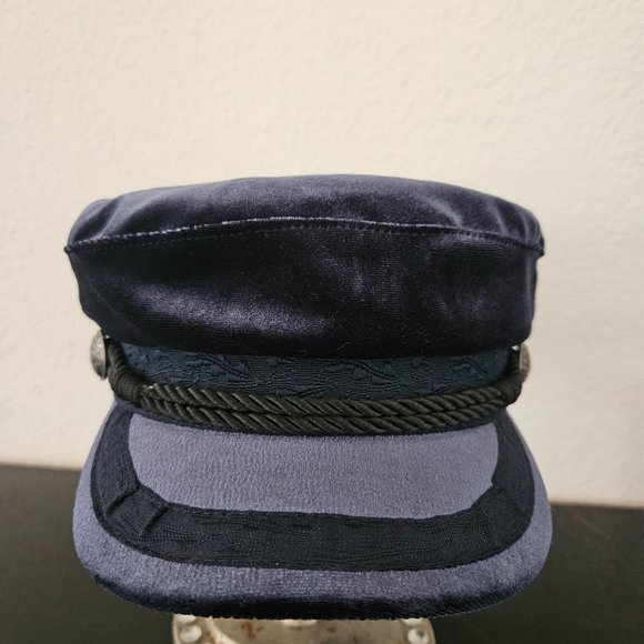 H&M Navy blue velure hat with tag. - Picture 2 of 4